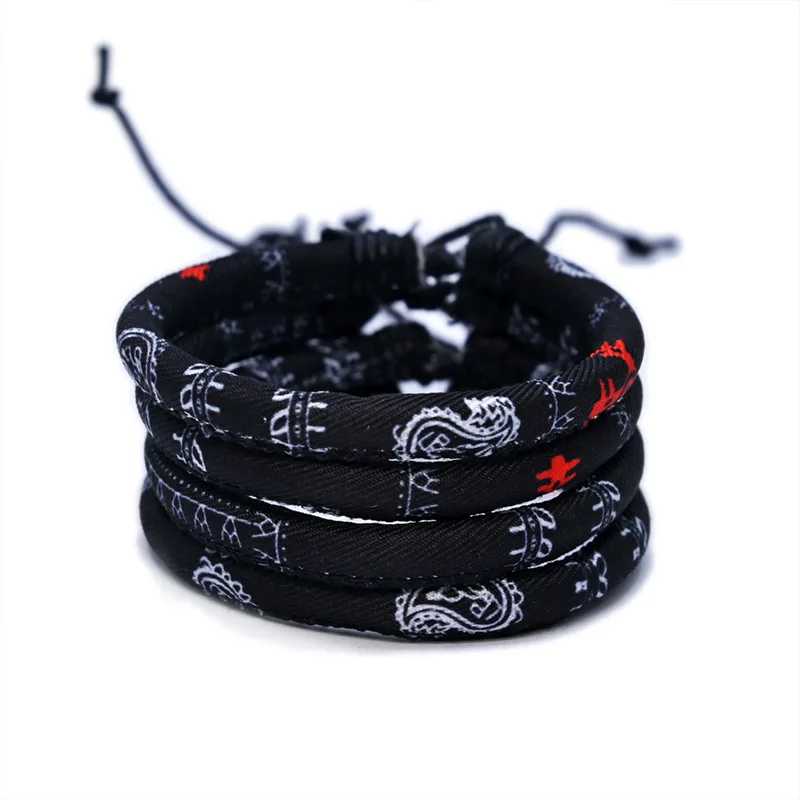 Фотография №4 товара Multicolor Weave Bracelets Women Men Handmade Wave Point Traditional Patterns