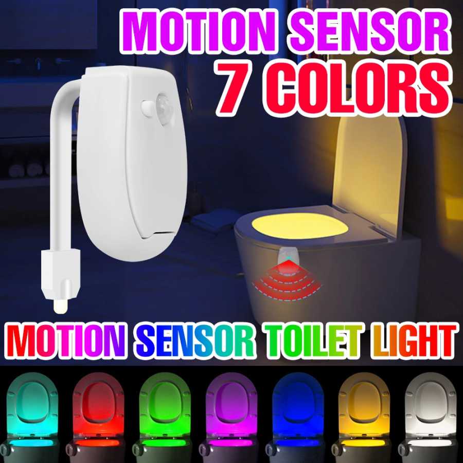 Светодиодная лампа RGB Smart PIR с датчиком движения, сиденье для унитаза, ночник, водонепроницаемая, для унитаза, подсветка, светодиодная лампа для ванной комнаты, туалета Новинка освещения（новинка）