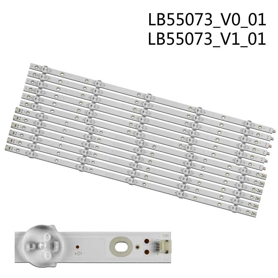 Новая 12 шт. светодиодная лента для подсветки для 55PUS7503 55PUS6162 55PUS7303 55PUS6412 55PUS6503 55PUS6703 55PUS6262 55PUS6753 LB55073 V1_02 Крупная бытовая техника