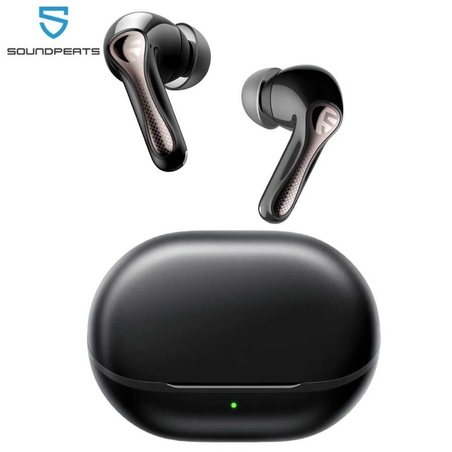 Беспроводные наушники SOUNDPEATS Air5 Pro с адаптивным гибридным шумоподавлением 55 дБ, Bluetooth 5.4, Hi-Res LDAC, AptX Lossless, 6 микрофонов с AI ENC Портативное аудио и видео