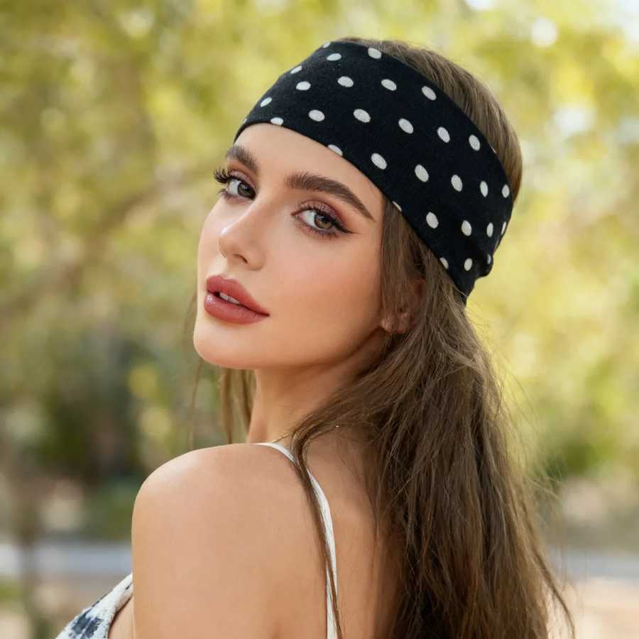 Фотография №2 товара Y2K Ретро Boho Breeze Wind Dot Эластичные женские повязки для