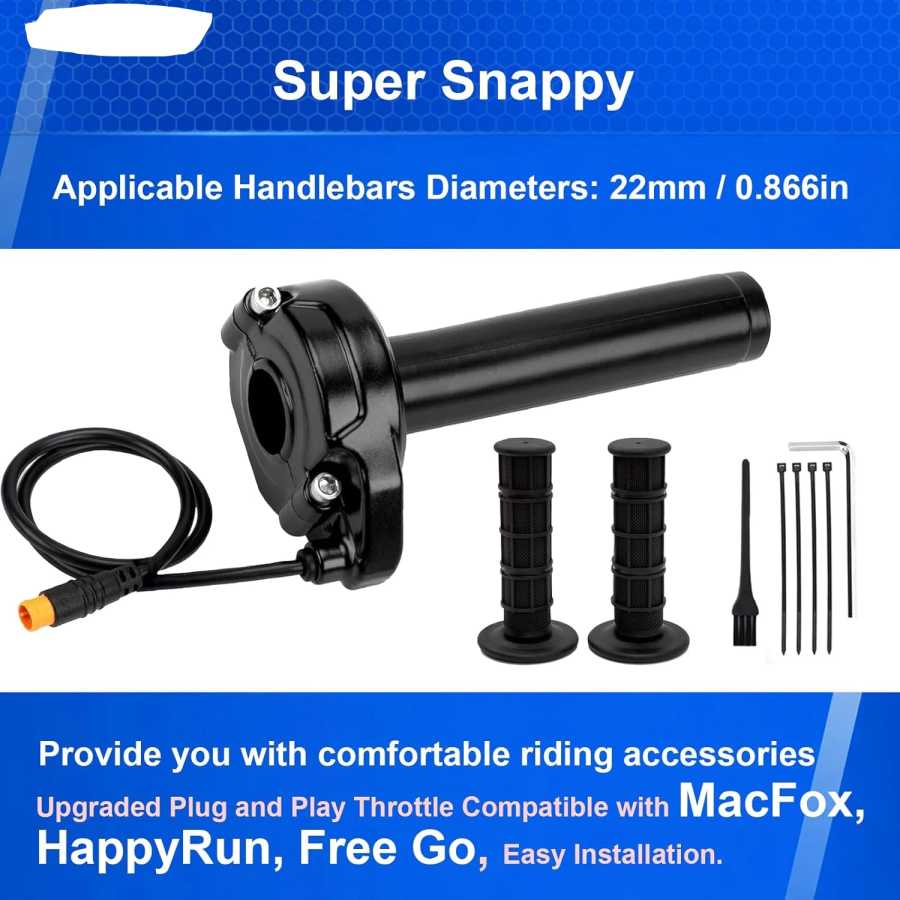 Фотография №4 товара Полноповоротная ручка газа для электровелосипедов Macfox, Surron Style, 3-контактная, 12В-72В,