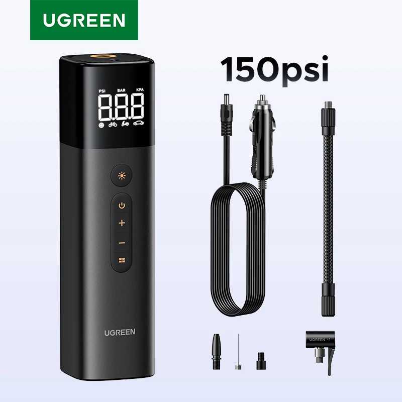 UGREEN автомобильный воздушный насос портативный воздушный компрессор для автомобилей, мотоциклов, велосипедный электрический насос для накачивания шин с ЖК-цифровым дисплеем Мытье и уход за машиной