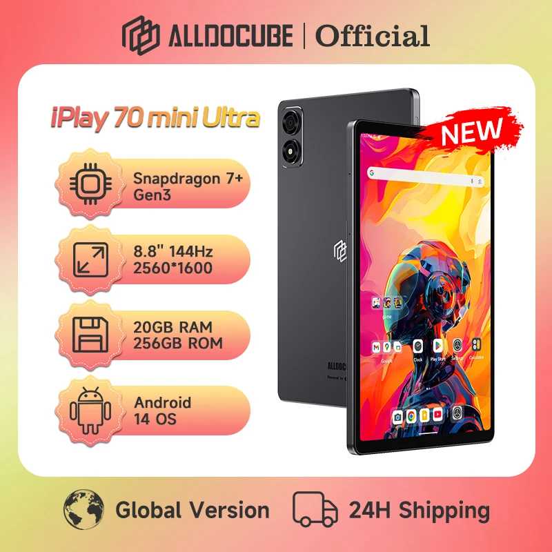 Игровой планшет ALLDOCUBE iPlay 70 mini Ultra, 8,8 дюйма, 2,5 К, 144 Гц, Snapdragon 7 + Gen3, 20 ГБ (12 + 8, виртуальная), ОЗУ, 256 ГБ ПЗУ, Android14, 7300 мАч Планшеты