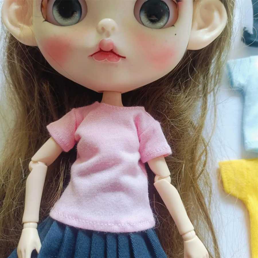 Фотография №4 товара Милая базовая рубашка ручной работы, футболка для 1/6 Blyth Momoko
