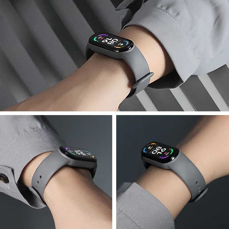 Фотография №1 товара Спортивные ремешки для Xiaomi Mi Band 7 6, силиконовые ремешки