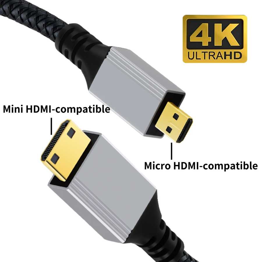 Фотография №1 товара Кабель-переходник, совместимый с Micro HDMI, совместимый с Mini HDMI, 1080P