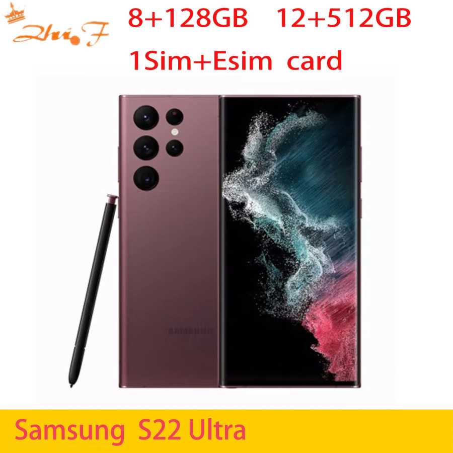 Samsung Galaxy S22 Ultra S22U 5G S908U1 S908U S908B/DS, 108 МП, 8 ГБ ОЗУ, 128/256/512 ГБ, 5000 мАч, 6.8 дюйма, Snapdragon 8, смартфон Б/У и восстановленные телефоны