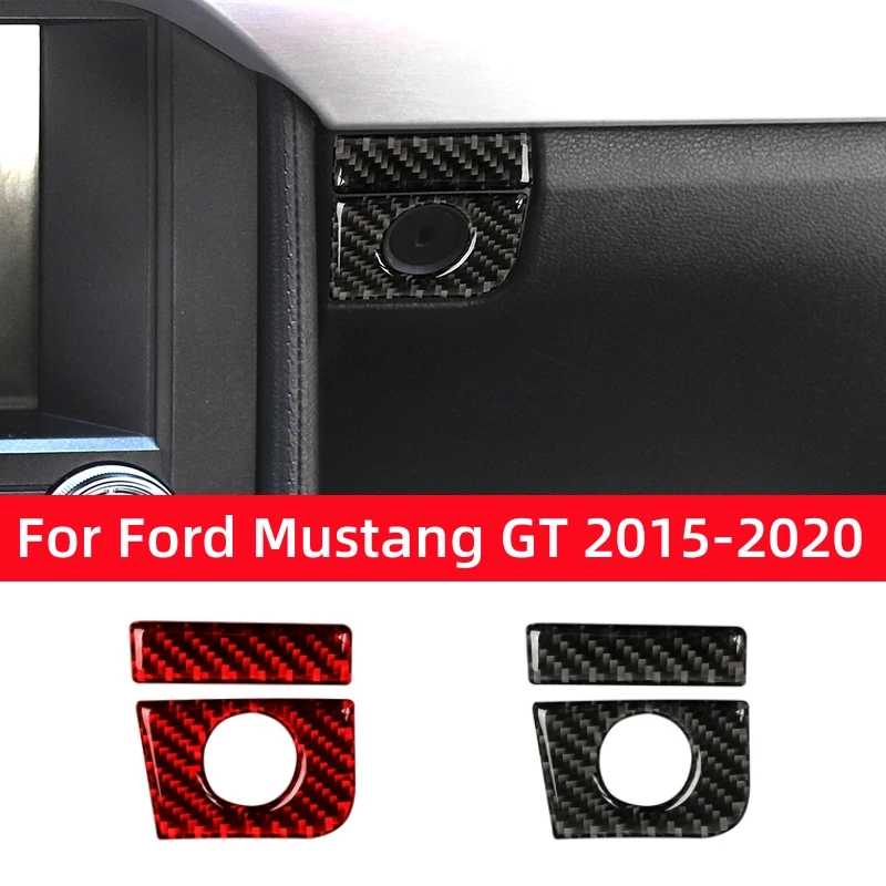 Для Ford Mustang GT 2015-2021: Накладки из карбона на панель управления и отсек для хранения пассажира, аксессуары для интерьера автомобиля Аксессуары для салона