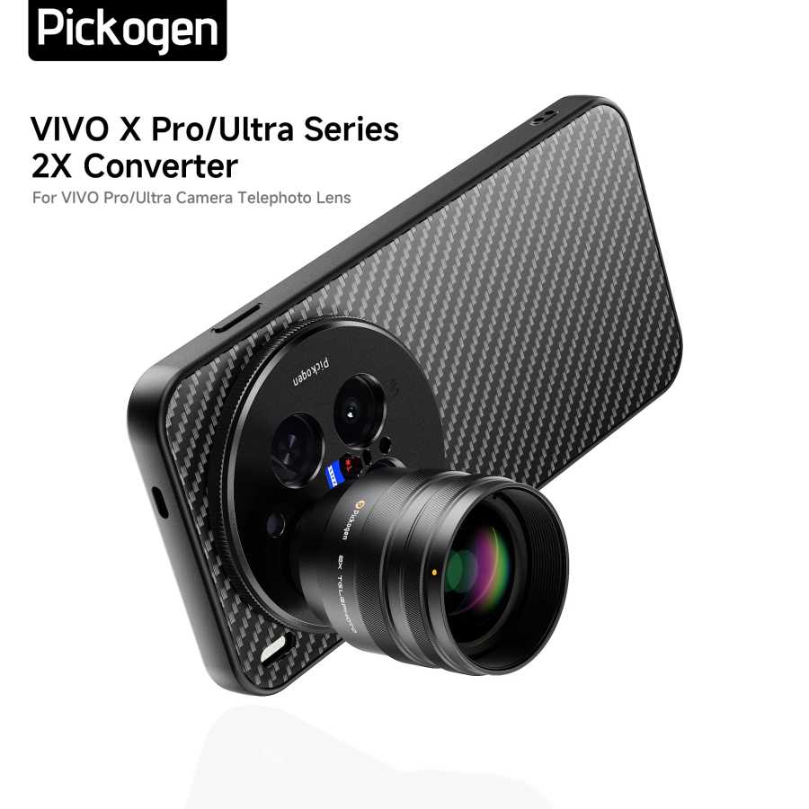 PICKOGEN 2X Конвертер для телефона, телеобъектив для камеры, телеконвертер 240 мм с чехлом для телефона vivo X300 pro/X200 ultra Аксессуары для фотосъемки на мобильный телефон