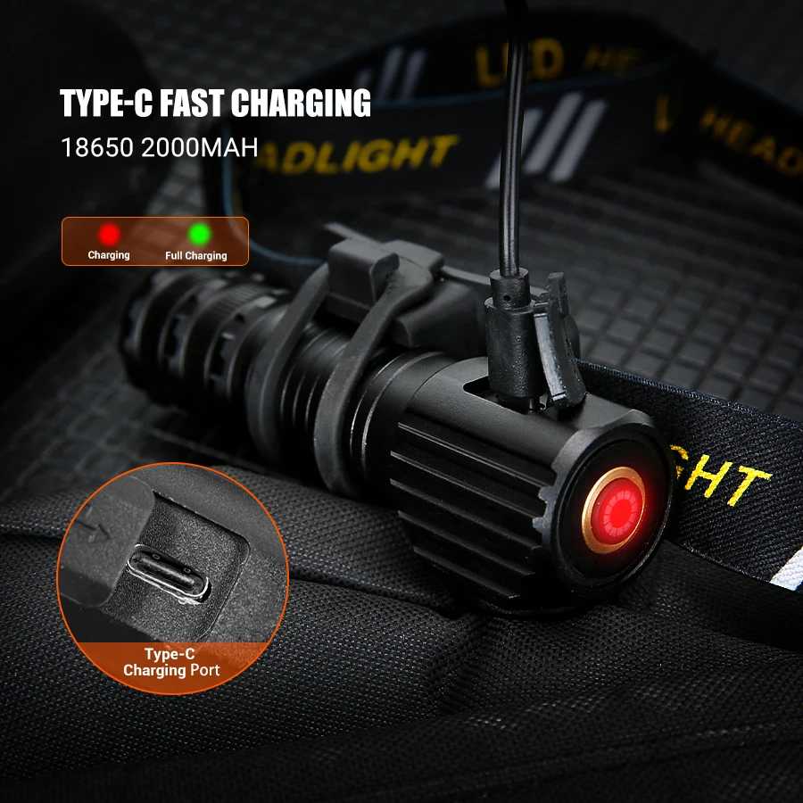 Фотография №2 товара 1300LM Мощный светодиодный фонарик USB перезаряжаемый мини-фонарик EDC с хвостовым