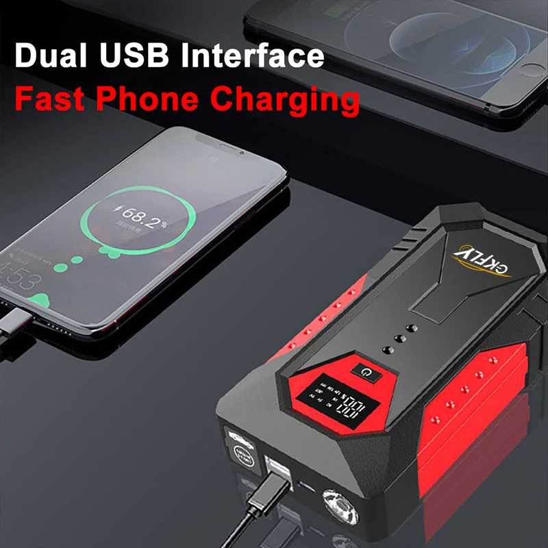 Фотография №3 товара GKFLY 3000A 4000A Портативный автомобильный стартер 59,2 Втч Power Bank