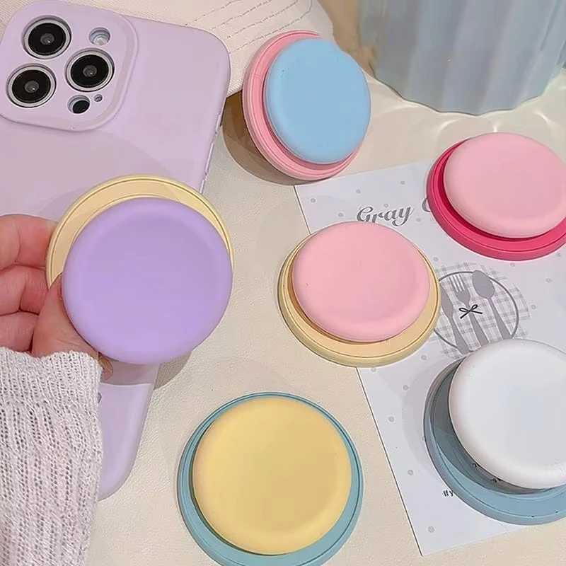 Симпатичный силиконовый круглый магнитный держатель Macaron, ручка Tok Griptok, подставка для телефона, поддержка iPhone 15, Pad Magsafe Smart Tok Держатели и подставки