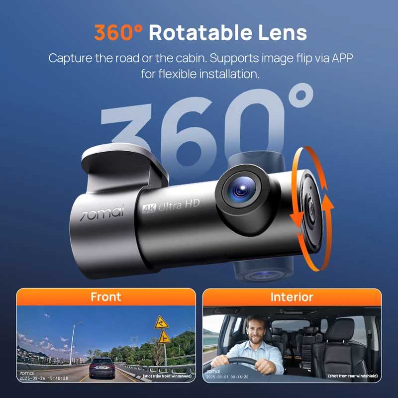 Фотография №3 товара Global Version 70mai Dash Cam M310 Plus 4K True 4K