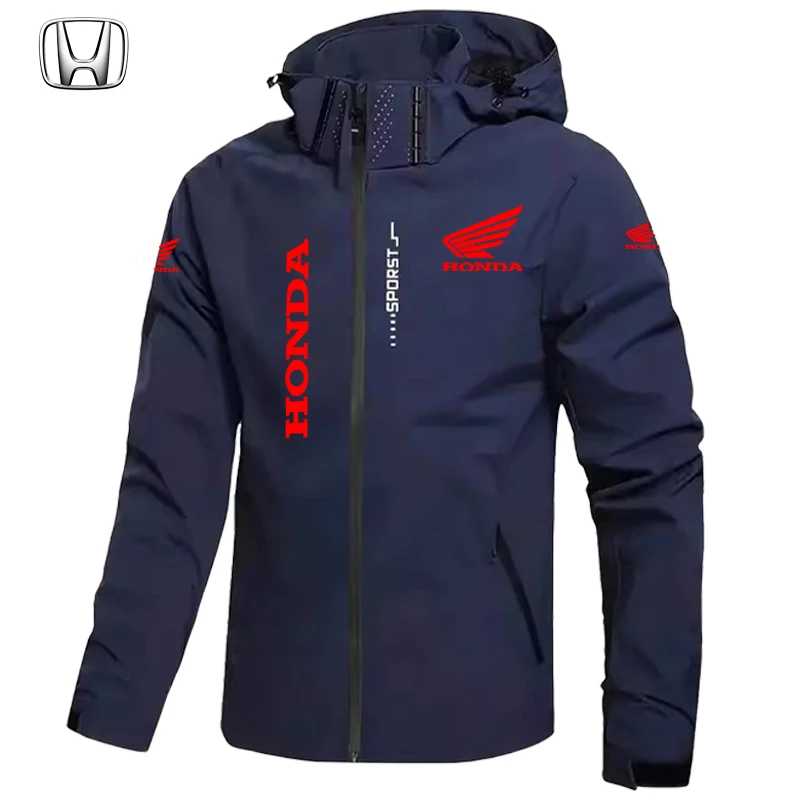 Мотоциклетная куртка Honda, мужское ветрозащитное и водонепроницаемое пальто с капюшоном, съемным капюшоном и рубашкой на молнии, костюм для верховой езды большого размера Пальто и куртки
