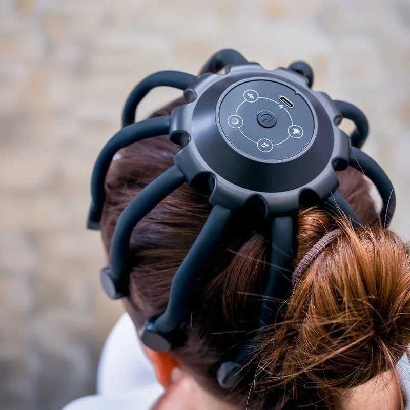 Bluetooth-массажер для головы, дизайн осьминога, умный вибрационный инструмент для релаксации кожи головы для снятия стресса, помощь для сна и домашнего массажа Массаж и расслабление