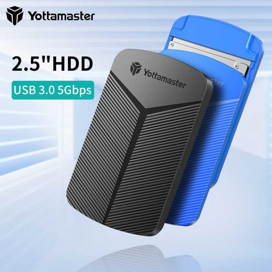 Yottamaster 2,5-дюймовый корпус для жесткого диска SATA-USB 3.0, чехол для жесткого диска, корпус для жесткого диска UASP 6 Гбит/с для Windows Mac Linux Хранение данных