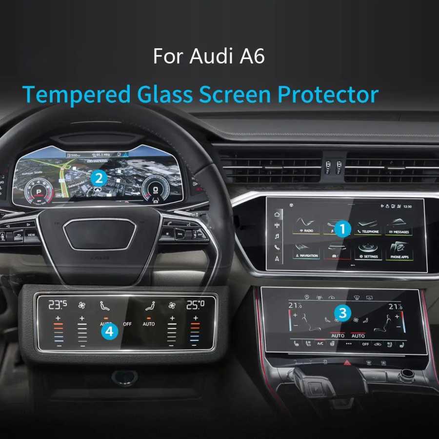 Защитная пленка из закаленного стекла для Audi A6 C8 4K A7 4K8 2019 ~ 2021 автомобильный GPS-навигатор, аксессуары переменного тока против царапин Аксессуары для салона