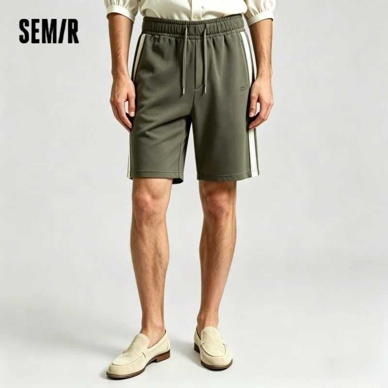 Мужские брюки Semir для дома, винтажные, спортивные, вязаные, с цветными блоками, на шнурке, с эластичным поясом, летняя коллекция 2026 Мужская одежда для сна и отдыха