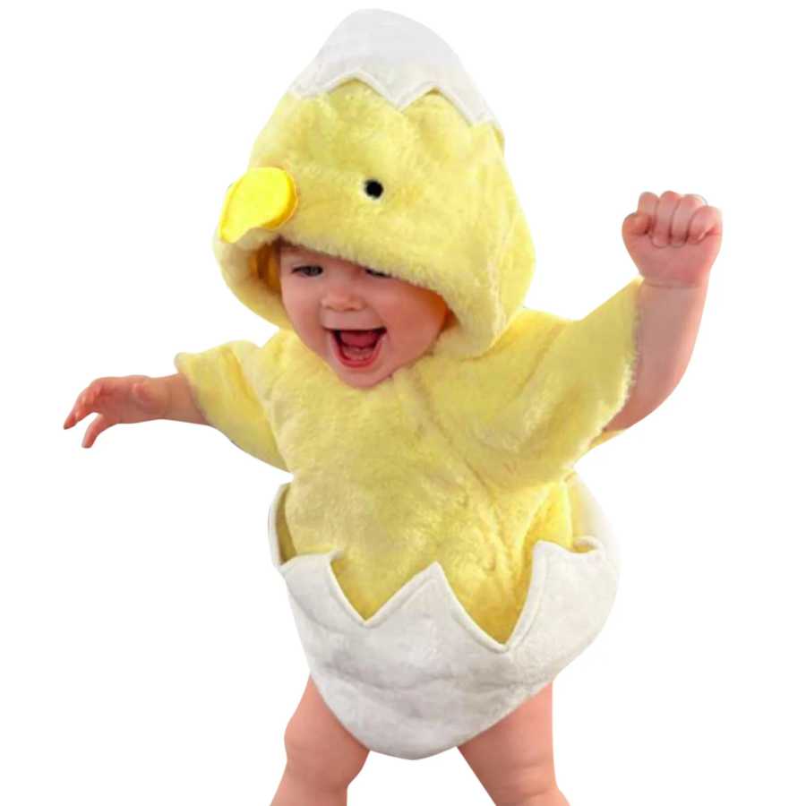 Umorden Little Chicken from Shell, костюм инкубационного цыпленка для новорожденных девочек и мальчиков, От 6 до 12 месяцев, 12 до 24 месяцев, комбинезон с капюшоном, пасхальная одежда Костюмы для косплея