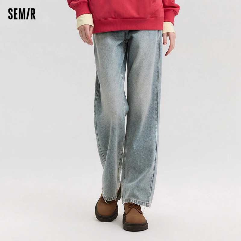 Джинсы Semir, женские винтажные длинные брюки, новинка 2024, весенние широкие брюки, удобные мягкие универсальные брюки Джинсы（Новые）