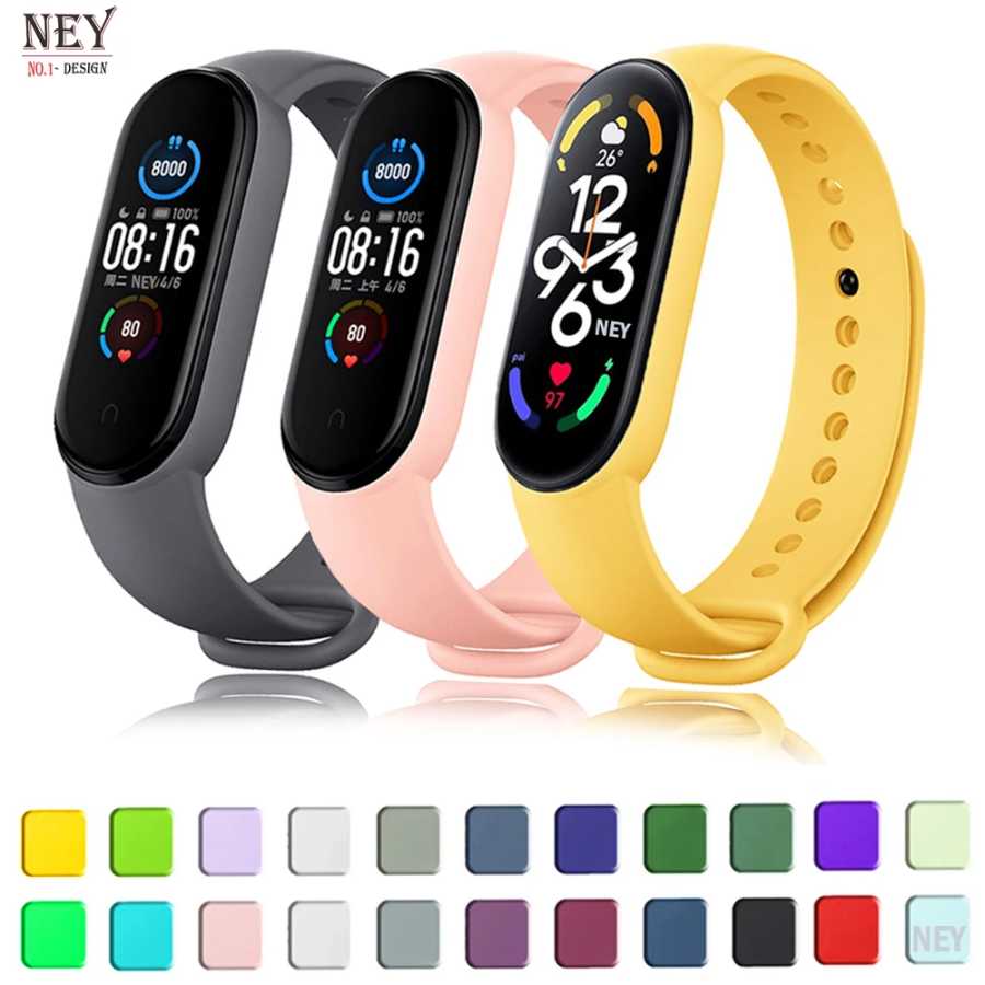 Спортивные ремешки для Xiaomi Mi Band 7 6, силиконовые ремешки Miband6 NFC, высококачественный сменный ремешок для часов correa mi band 7 6 3 4 5 Аксессуары для часов