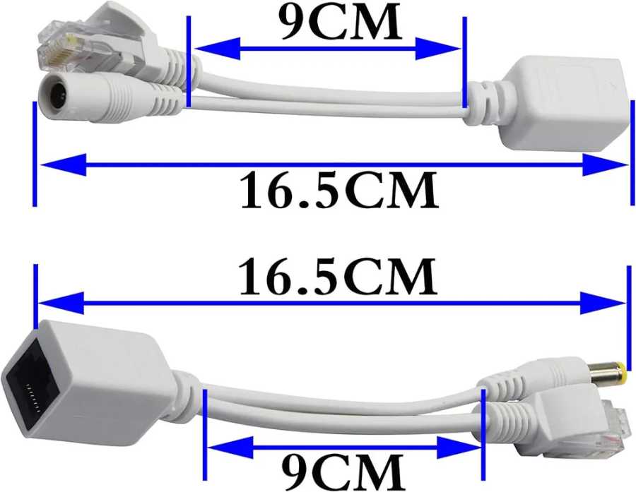 Фотография №3 товара Пассивный инжектор PoE и комплект разветвителя PoE с Ethernet RJ45