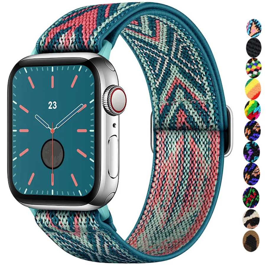 Ремешок для волос для Apple, ремешок для часов 45 мм, 44 мм, 40 мм, 41 мм, 42 мм, 46 мм, 49 мм, эластичный нейлоновый браслет iWatch 11 10 9 8 7 6 se Ultra 3/2 Аксессуары для часов