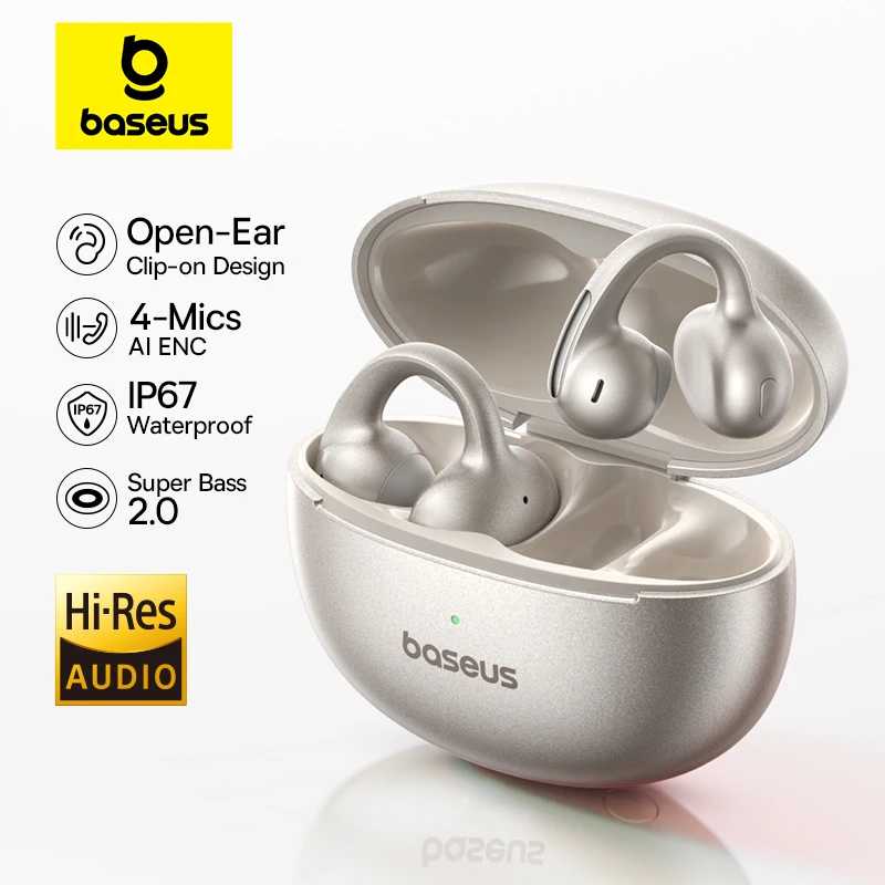 Baseus MC1 Pro Наушники-клипсы Беспроводные наушники Bluetooth 6.0 Hi-Res Ультра открытые серьги-вкладыши 4-микрофон ENC Клипсы-вкладыши Наушники Портативное аудио и видео