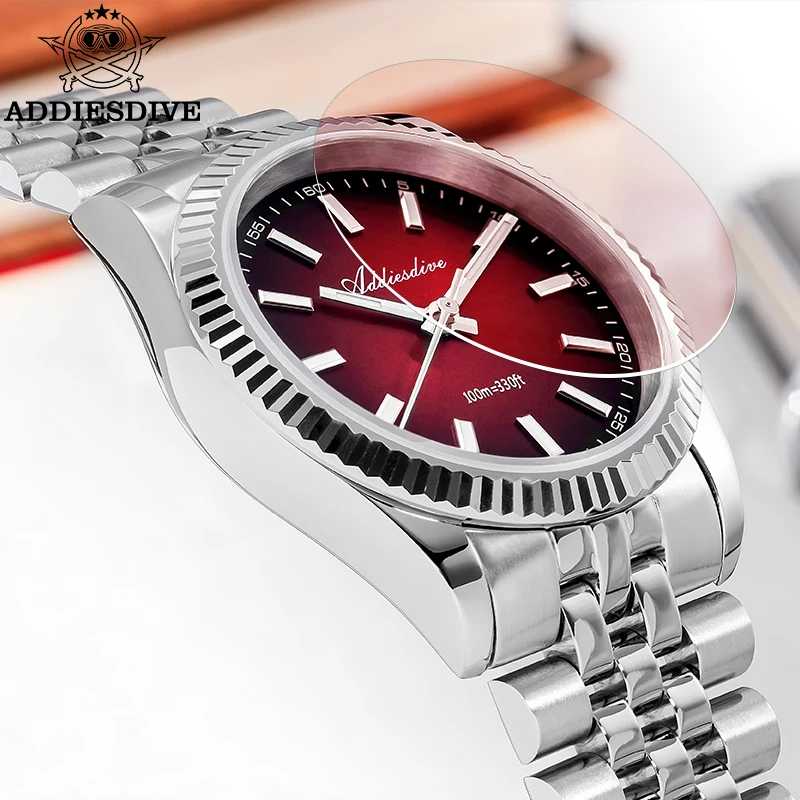 ADDIESDIVE Новые мужские часы AD2073 с сапфировым стеклом 36 мм VH31 кварцевые часы Sunburst 10 бар водонепроницаемые светящиеся наручные часы для дайвинга Мужские часы