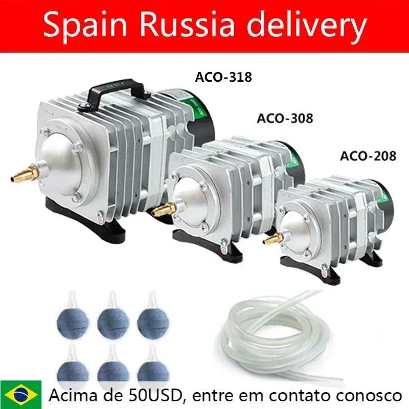 220 В Hailea ACO-208 308 318 Электромагнитный воздушный компрессор портативный аквариум Koi пузырь Аквариум воздушный насос пруд аэратор Товары для питомцев