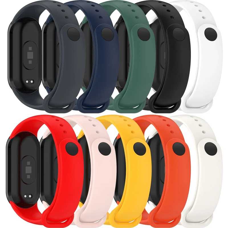 Силиконовый ремешок для Xiaomi Mi Band 8-8 NFC, сменный спортивный браслет miband 9/8, водонепроницаемые ремешки для часов, аксессуары для умных mi Band 9 Аксессуары для часов