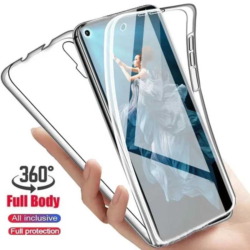 Прозрачный 360-градусный чехол для телефона с полной оберткой для Samsung Galaxy S26 S25 Ultra S24 S23 S22 S21, прозрачная задняя крышка Чехлы и чехлы для мобильных телефонов