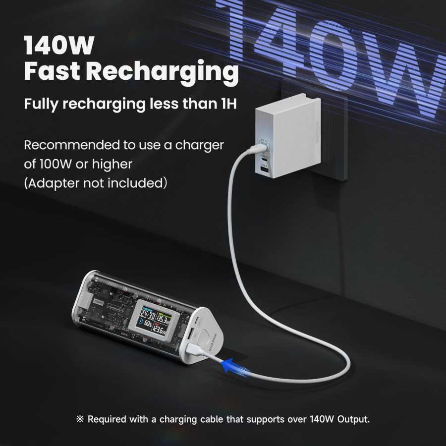Фотография №3 товара SHARGE Shargeek170W Внешний аккумулятор 170 Вт 24 000 мАч Портативное