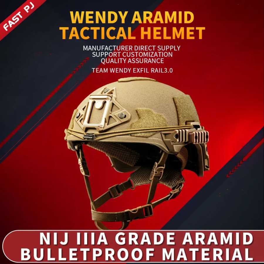 FAST PJ/Wendy3.0 Арамидный пуленепробиваемый шлем &mdash; уровень NIJ IIIA | Гражданская защита для личной безопасности | Невоенный/полицейский вариант использования Аварийные средства безопасности