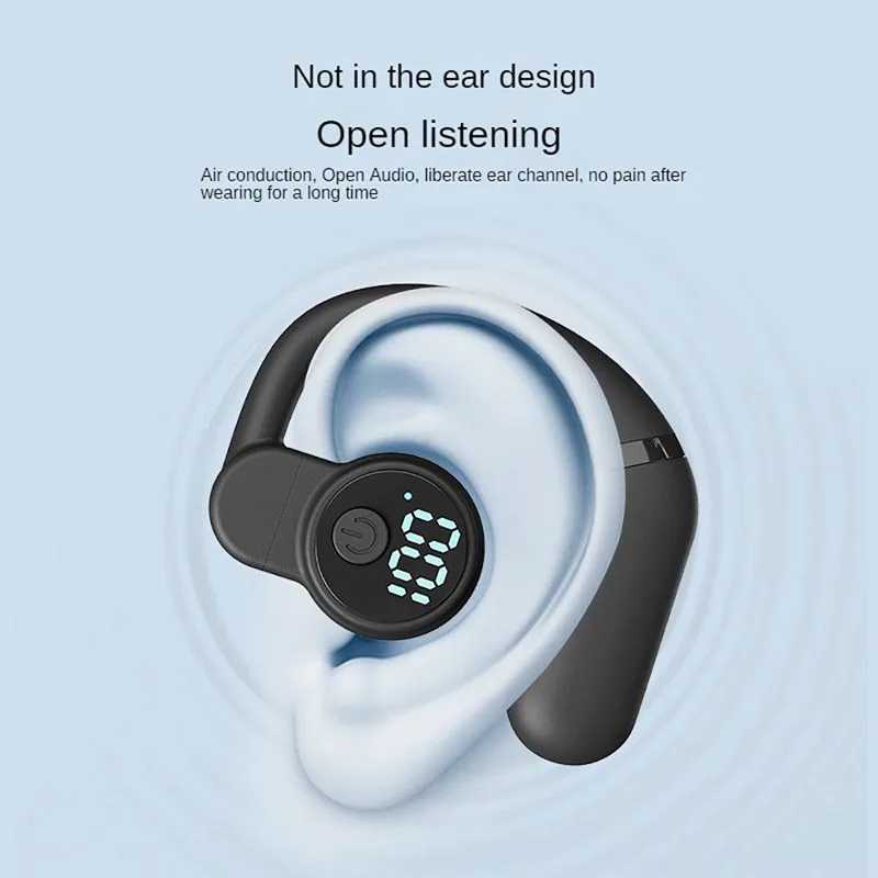Фотография №1 товара Беспроводная гарнитура с ушным крючком Bluetooth 5.4, наушники 180 °