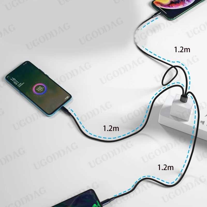 Фотография №2 товара USB-кабель для зарядки 3 в 1, разветвитель 3 типа C,