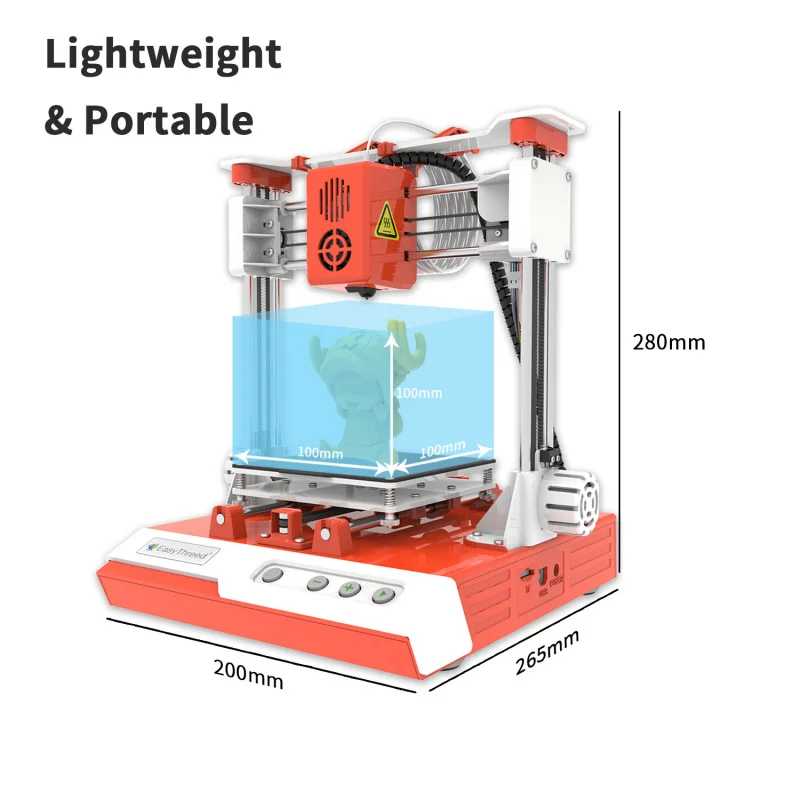3D-принтер K1 Mini, портативная настольная 3D-машина для домашнего и образовательного использования Комплект компьютера и офиса