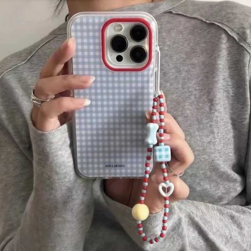 Модный синий чехол для телефона с клетчатым узором в виде сетки для iPhone 17 Pro 16 15 14 13 12 11 Pro Max 16e X XR XS Max 7 8 Plus, мягкий чехол Чехлы и чехлы для мобильных телефонов