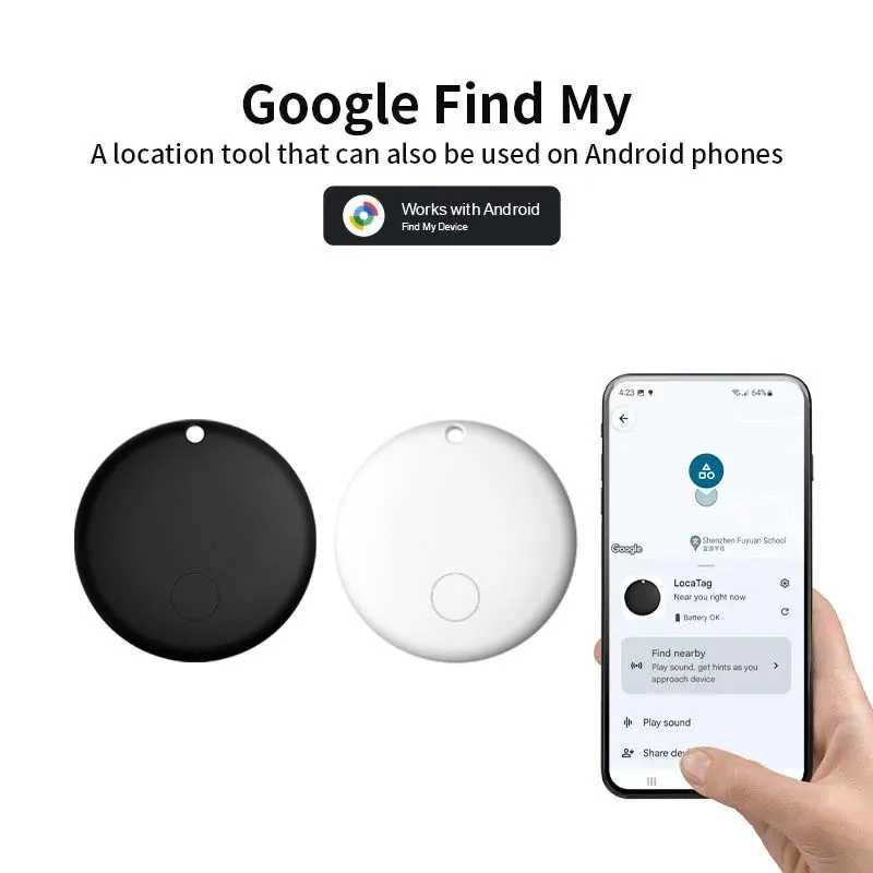 Умные Bluetooth-метки для Android: устройство для поиска вещей, совместимое с приложением Google Find My Device, для ключей, багажа, рюкзаков Доступ к автоматизации здания