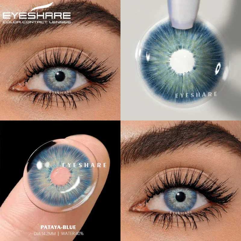 Фотография №2 товара EYESHARE 1 пара линз для близорукости Цветные контактные линзы для