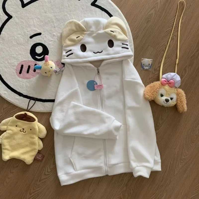 Фотография №4 товара Kawaii стиль Лолита женские флисовые толстовки Cutecore Oversize японский мягкий