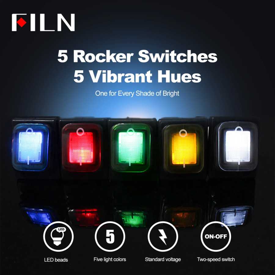 Фотография №4 товара FILN 30A 12V 24V 110V 220VLED Кулисный переключатель Водонепроницаемый IP65