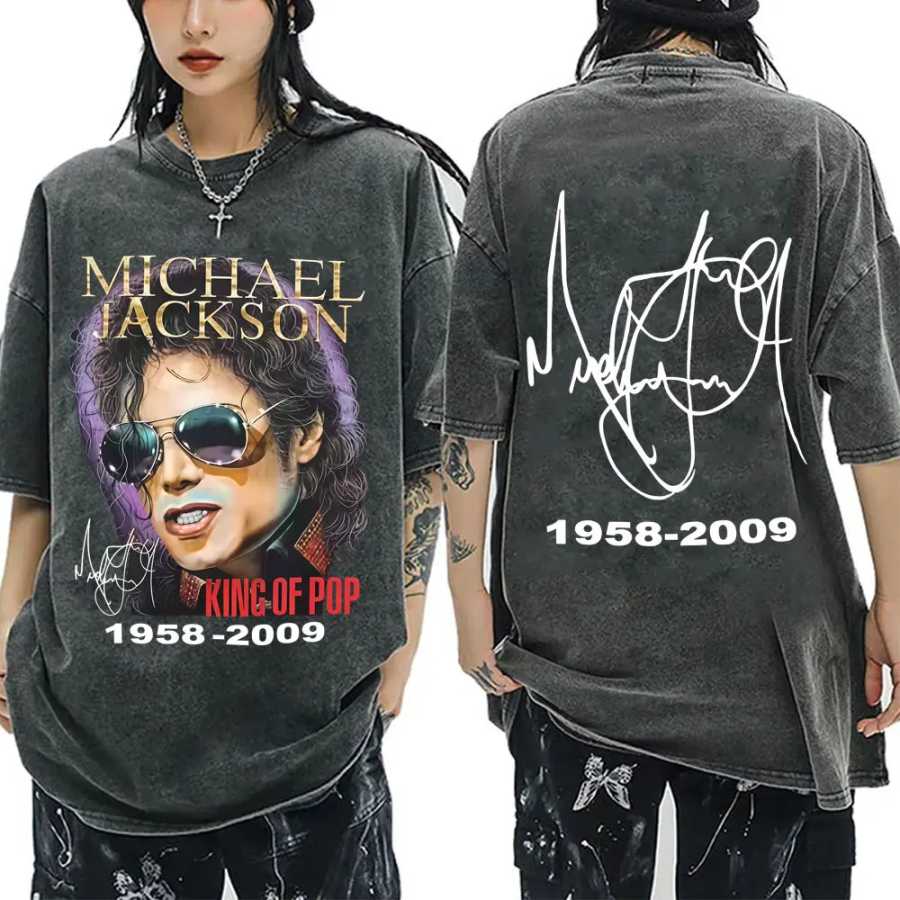 Классическая винтажная футболка Michael Jackson King of Pop, мужская и женская модная футболка в стиле ретро-рок, мужская футболка большого размера в стиле хип-хоп Футболки и майки