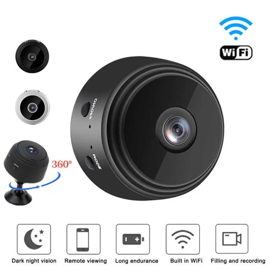 Мини-камера A9: беспроводная IP-камера видеонаблюдения для дома с Wi-Fi, ИК-сенсором CMOS 2 МП и функцией телефонной сигнализации Видеонаблюдение
