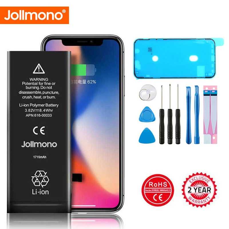 2024 аккумулятор для телефона Jollmono для iPhone, аккумулятор 5S 5 6S 6 7 8 Plus X SE SE2 XR XS 11 12 13 Mini Pro Max, сменные инструменты для аккумуляторов Детали для мобильных телефонов