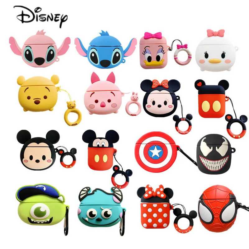 Чехол для наушников Disney Marvel для Airpods 1, 2, 3 Pro, силиконовые беспроводные Bluetooth-наушники с рисунком Минни и Микки, защитный чехол Портативное аудио и видео
