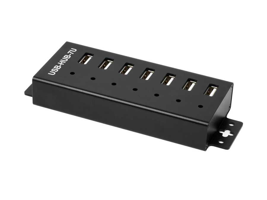 USB-концентратор промышленного класса Waveshare, удлиняющий 7 портов USB 2.0, 7-кратный ток USB-соединения, технология MTT Компьютерные комплектующие