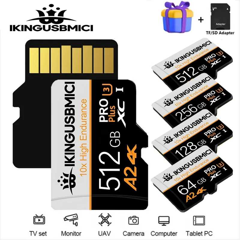 Карта памяти Micro TF SD, карты TF, карты SD 128 ГБ, 256 ГБ, 512 ГБ, эффективные C10 для Nintendo Switch, экшн-камер, дронов Хранение данных