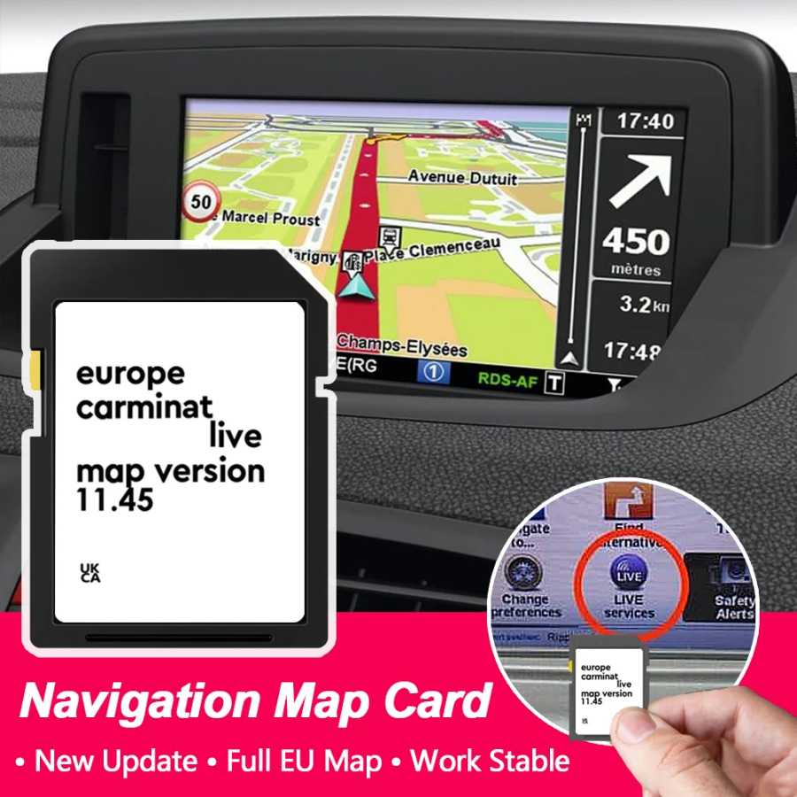 Обновление навигационной SD-карты 2025 Carminat Live Map версии 11.45 для Renault Megane Clio Laguna 2011-2013, карты Европы (Великобритания) для GPS-навигаторов 